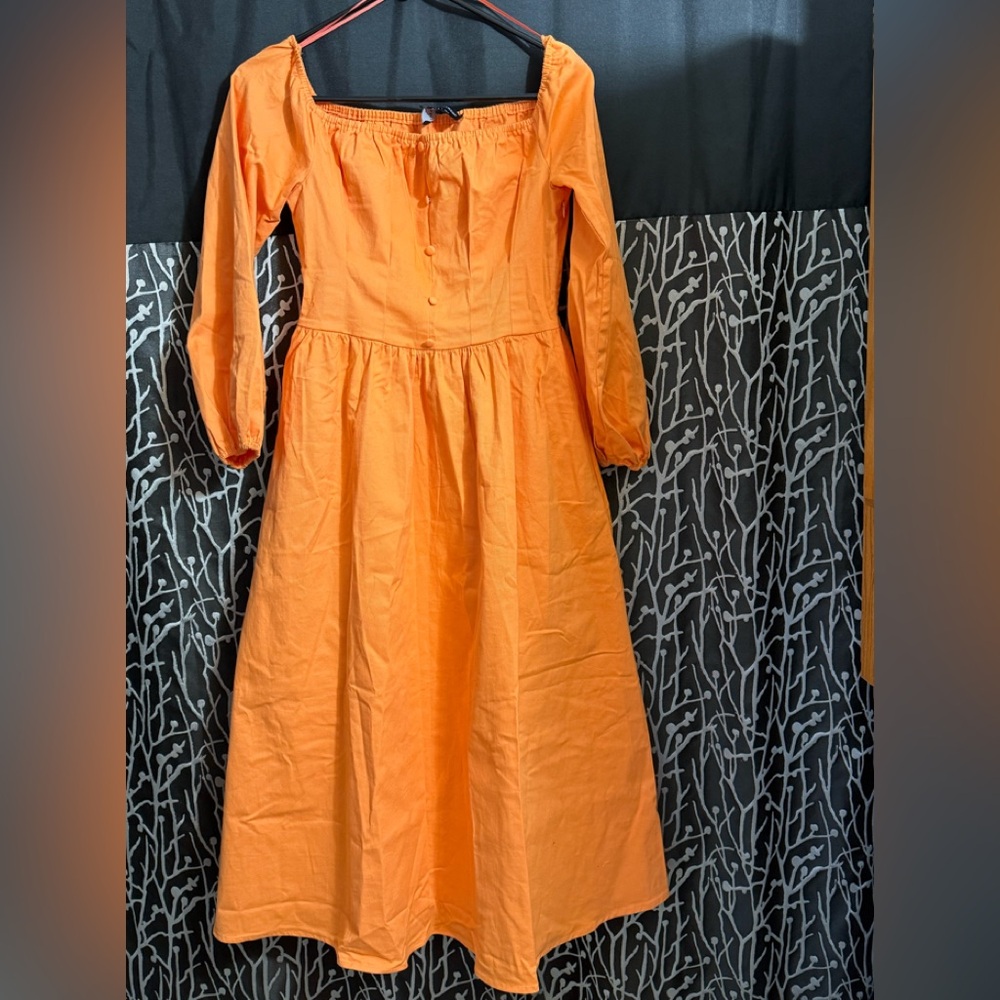 Little Mistress Elegant Orange Off-Shoulder Dress size 4